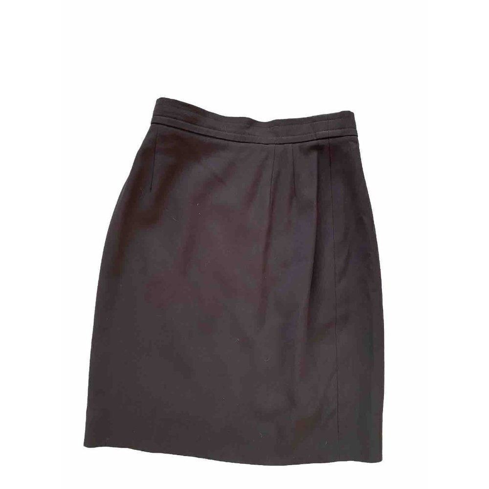 Vintage Louis Feraud Skirt Brown Wool Pencil Above Knee Short Straight Size 6